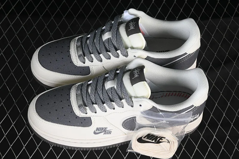All categories Nk Air Force 1 Air Force series Nk Air Force 1 Low Air Force low-top Nike Air Force 1'07 Low Stusi co-branded rice dark gray canvas Air Force 1 low-top casual sneakers JP8028-011